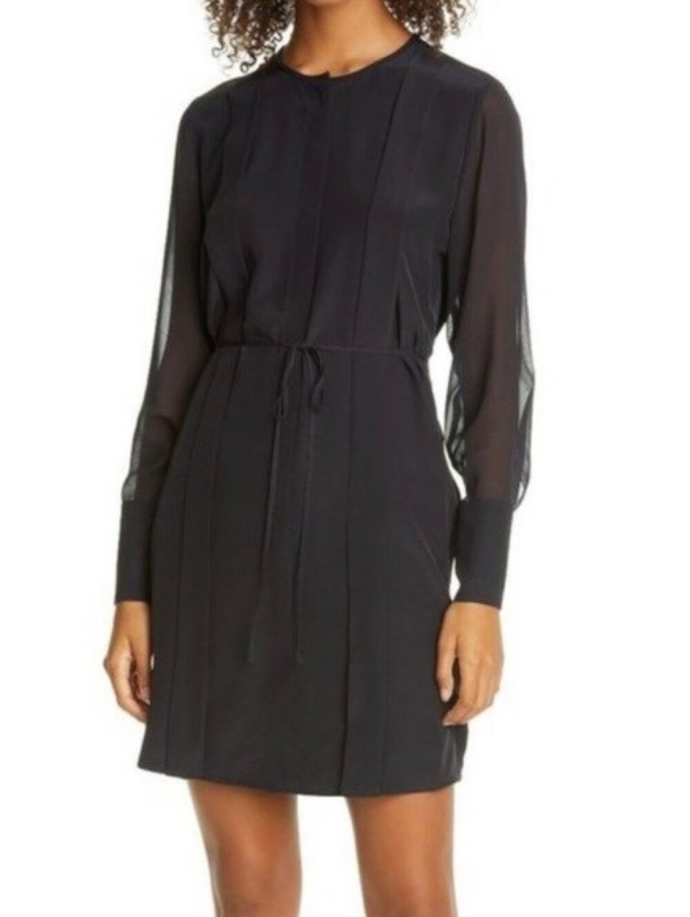 Club Monaco Sheer Play Silk ShirtDress